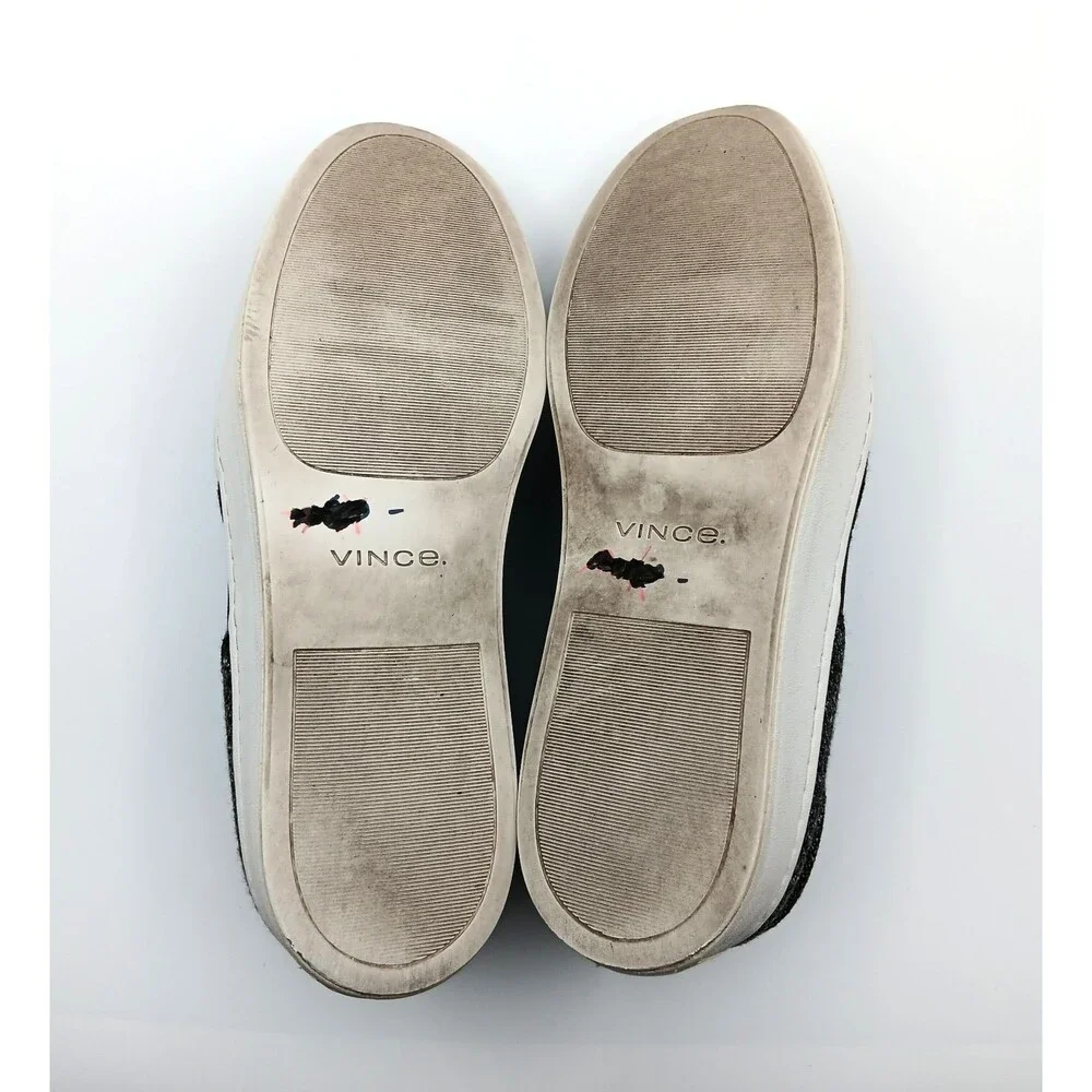 Vince Warren Sneakers Shoes Wm 8.5 Gray Tweed Slip On Platform Nautical Preppy